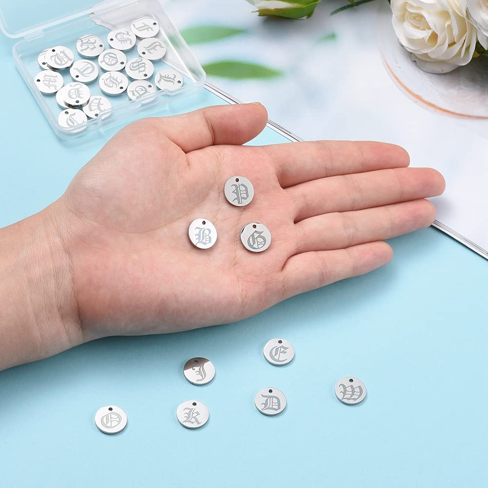 Dijes Letras A-Z Acero Inoxidable - Pack 52 Piezas Para Joyería