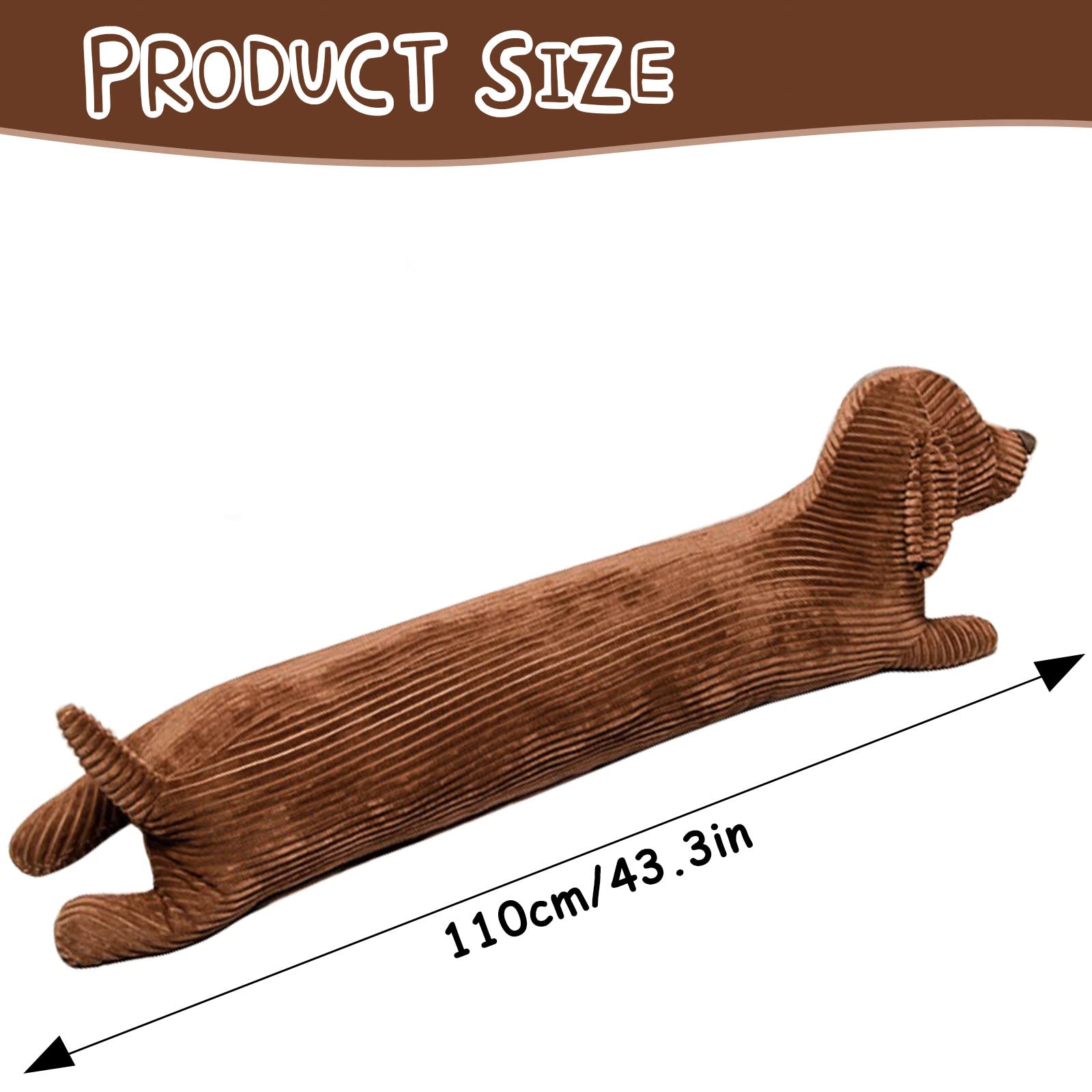 Długa wypchana poduszka w kształcie zwierzęcia, 110 cm, pluszowa poduszka dla psa, długa poduszka do spania, na urodziny, jamnik
