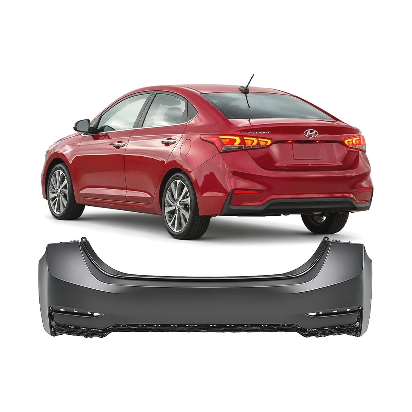 FitParts Compatible with Hyundai Accent 2018–2022 Rear Bumper Cover