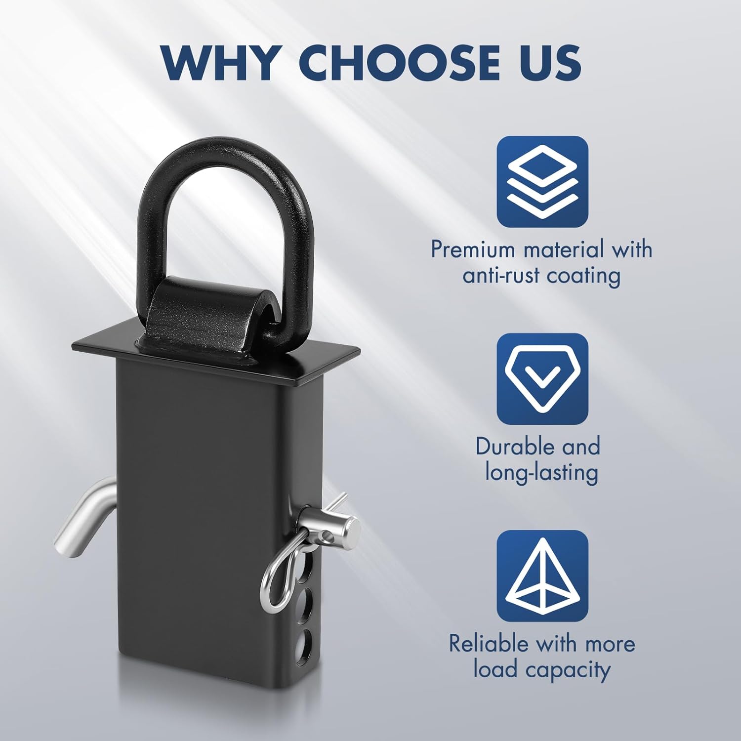 GCCSJ 8 Pack Stake Pocket D Ring, Heavy Duty Removable D-Ring Stake Pocket with Hitch Pin, Total Load Capacity up to 18000lbs, D Ring Tie-Down Utility for Trailers and Flatbeds