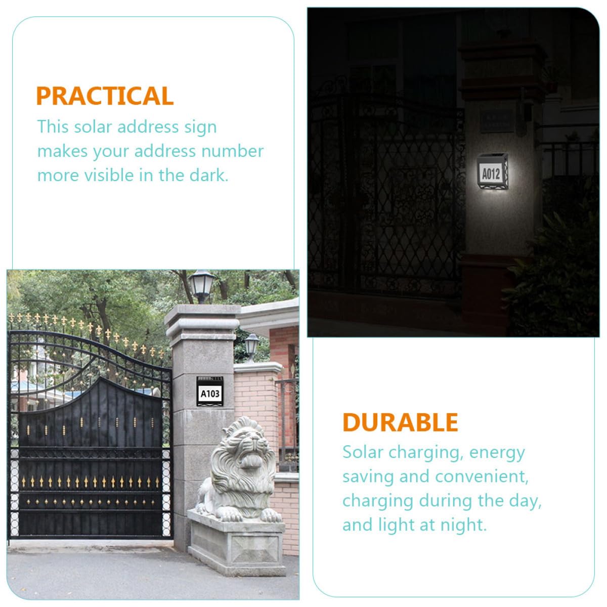 Homoyoyo Lampada Solare Per Numero Civico Strumento Di Illuminazione Led Luce Solare Per Esterni Numeri Civici Per Case Facile Da Installare e Usare