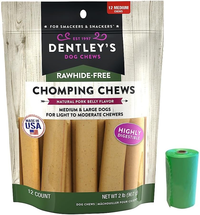 Dentley's Extra Tough 5" Rawhide Rolls Dog Treats 20 Count