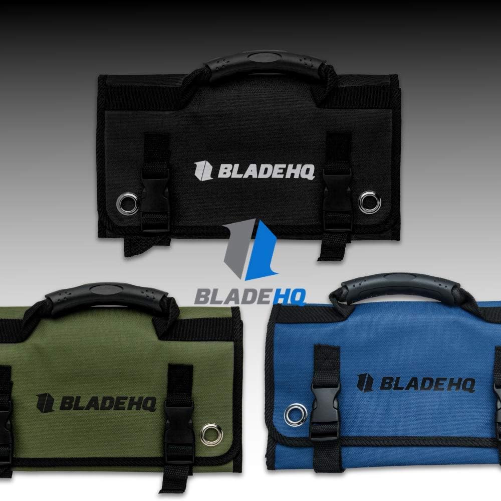 Blade HQ Knife Roll Bag Carry Case | Durable Nylon Storage Pocket With Carrier Handle - Black