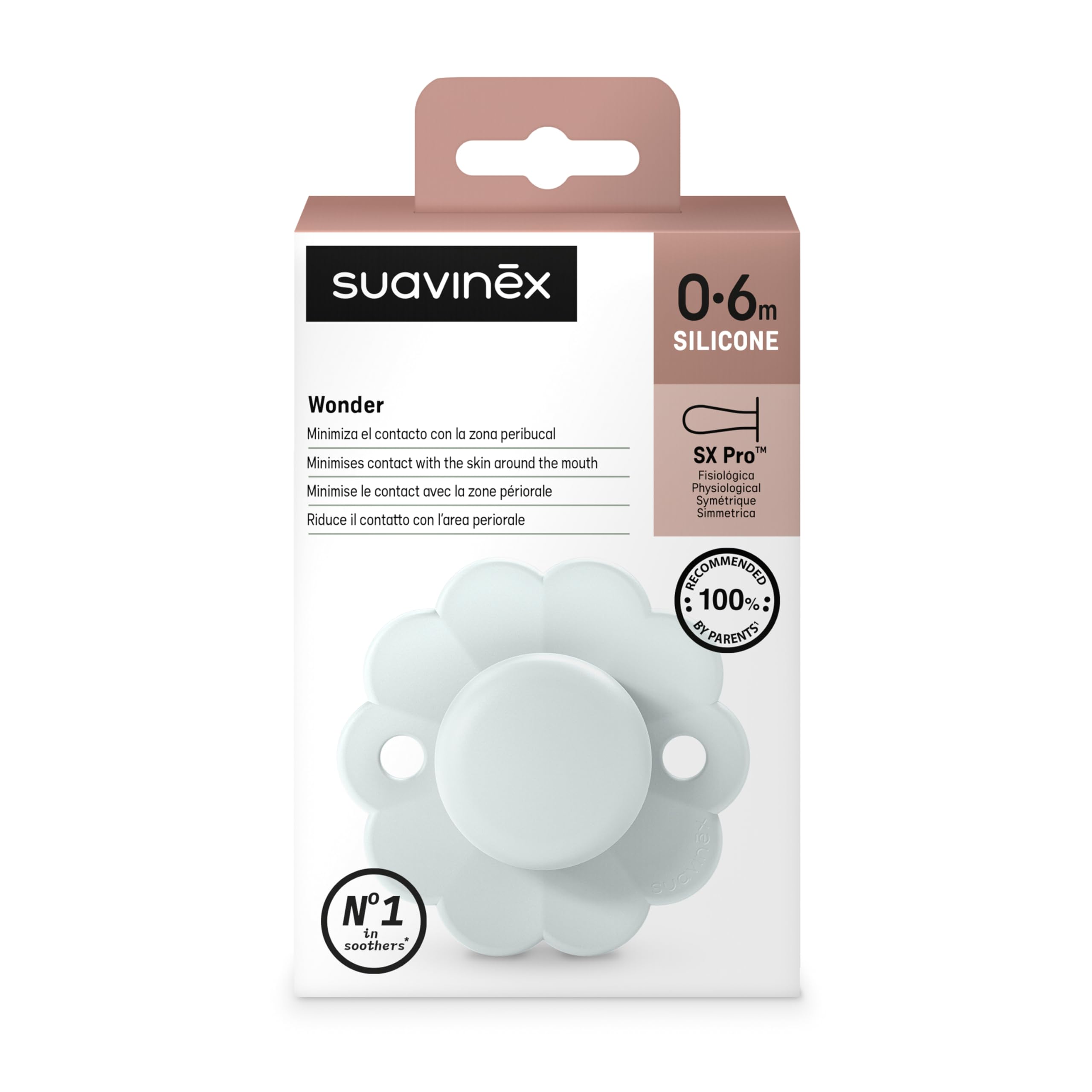 Suavinex, Ciuccio Neonati 0/6 Mesi, Ciuccio con Tettarella in