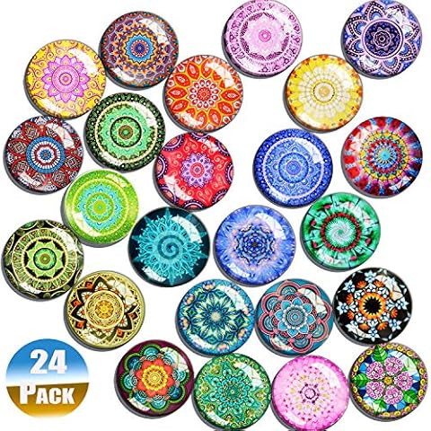 SOSMAR-24 Decorative 3D Glass Fridge Magnets Cover
