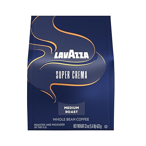 Lavazza Super Crema - Café en grano entero, tostado medio espresso, mezcla de arábica y robusta, bolsa de 22 onzas