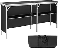 Vista 10 de VEVOR Mesa de Bar Portátil Plegable, Mesa de Podio para Ferias Comerciales para Interiores, Exteriores, Fiestas, Picnic, Exposición, Incluye Estuche