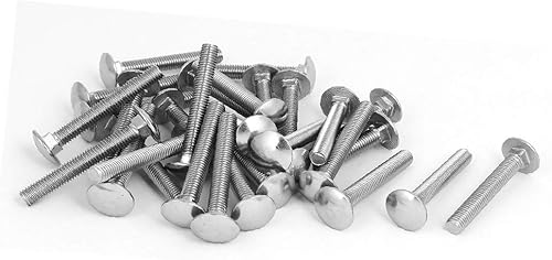 X-DREE M8 x 2.362in, 304 de acero inoxidable 304 con tapa redonda y cuello cuadrado, 30 unidades (M8 x 2.362in, acero inoxidable 304 Casquillo