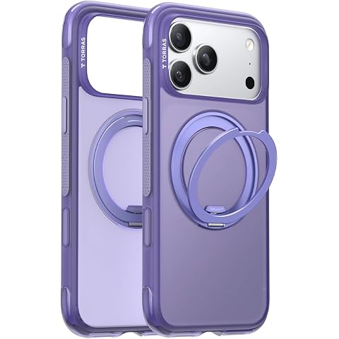 Torras Apple iPhone 17 Pro Max ile Uyumlu Ostand R Air MagSafe Kılıf, Mor, Askeri Seviye Koruma, 360&deg; D&ouml;nerli Stand
