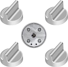 Upgrade W10594481 Stainless Steel Cooker Stove Control Knob, Compatible with Whirlpool Gas Cooktop Range/Oven, Replaces WPW10594481 PS11756643 AP6023301 3281332 EAP10594481 (5pcs)