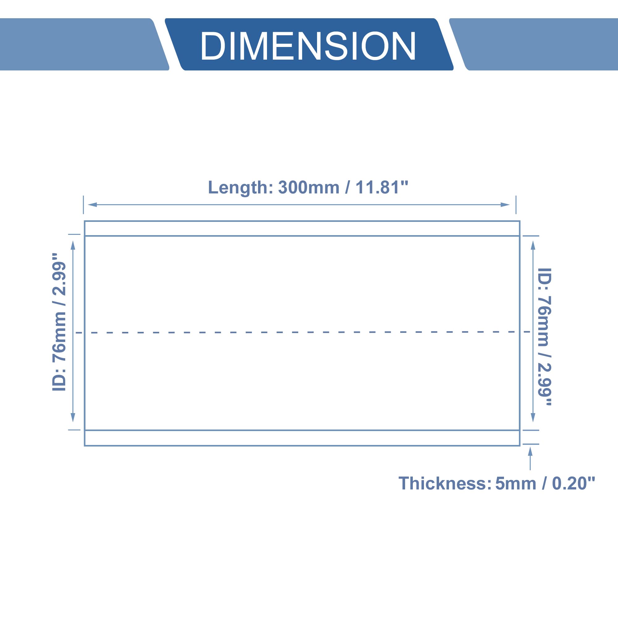 A ABSOPRO 1 Pièce 76Mm/2,99" Id 300Mm/11,81" Longueur 0 Degré Tuyau De Silicone Bleu Tuyau De Liquide De refroidissements Universel