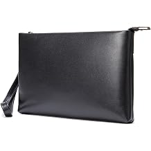 Men's Oversized Genuine Leather Clutch Bag - Spacious Business Purse with Organized Storage for Travel Essentials Gift Box