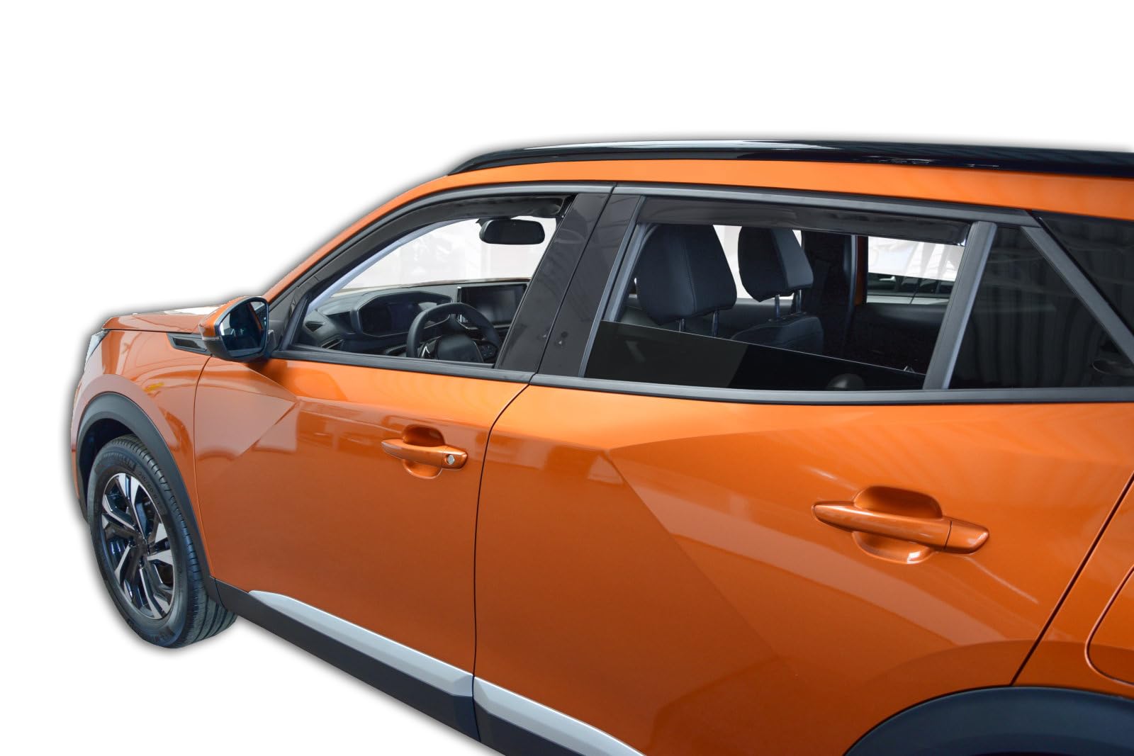J&J AUTOMOTIVE GD Déflecteurs d'air et de Vent pour Peugeot 2008 Depuis 2020 4pcs, Teintés, Avant et Arrière, Aérodynamique