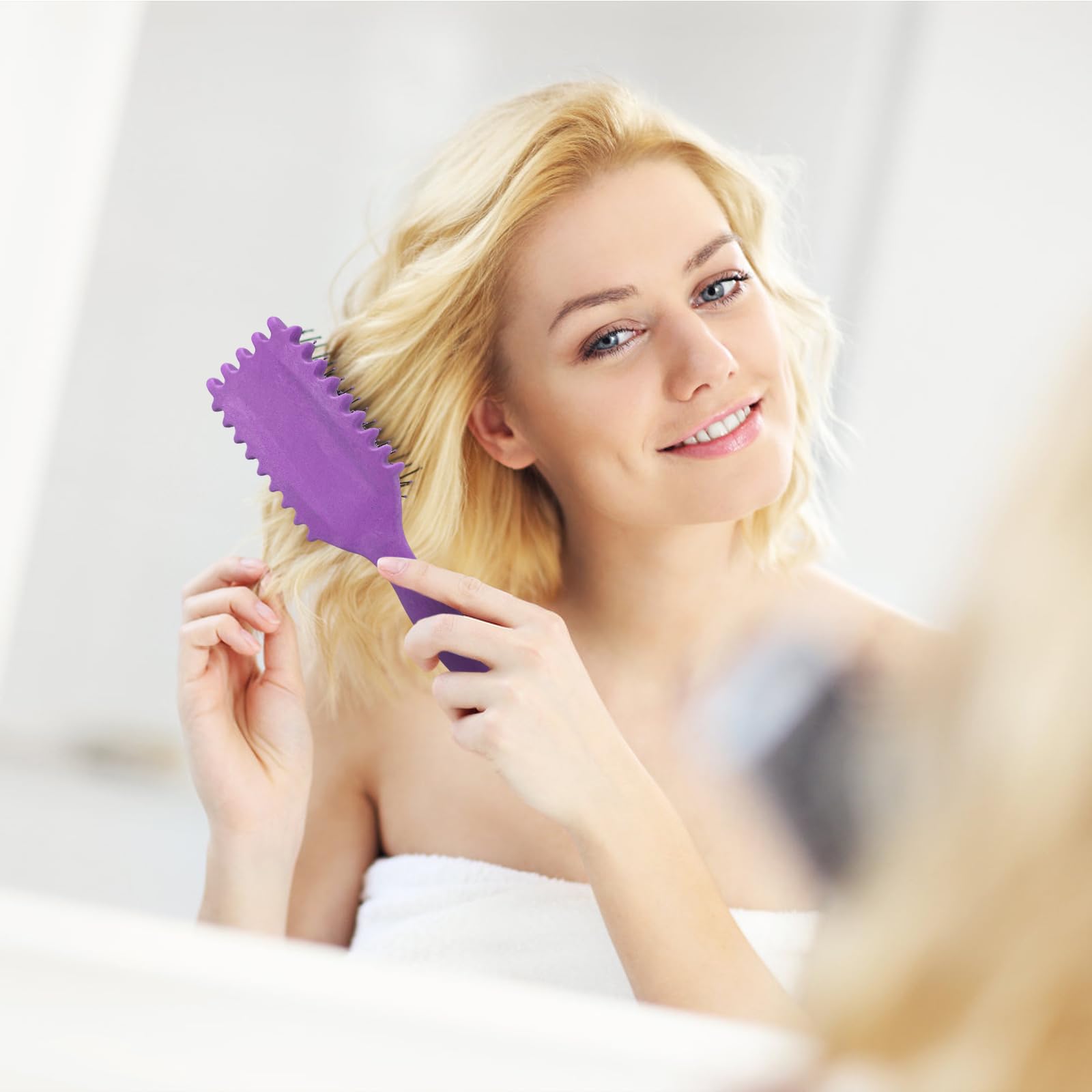 CNMTCCO Curl Brush Szczotka do łączenia i kształtowania włosów, szczotka do dzika, do rozczesywania dla kobiet (fioletowa)