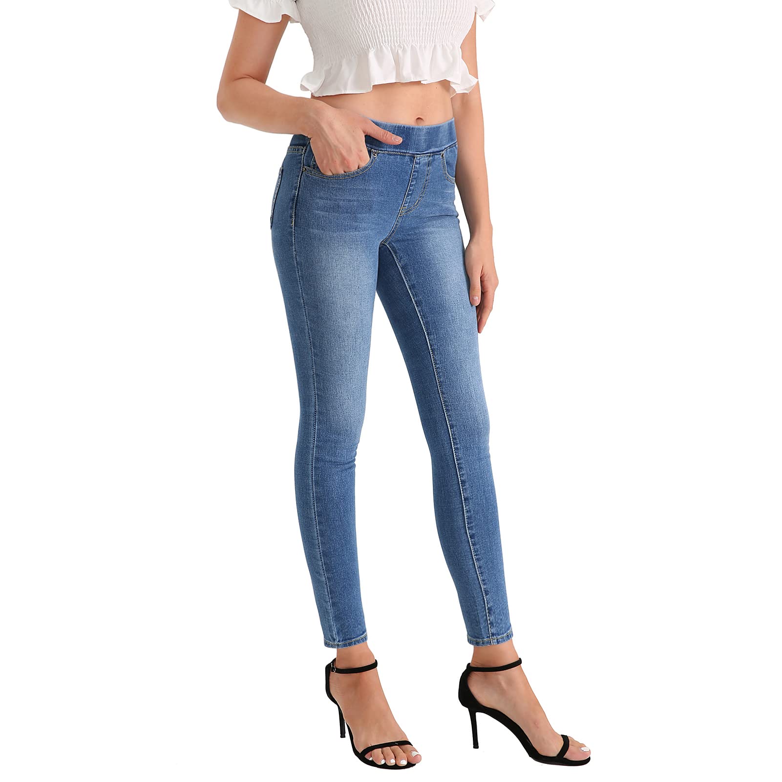 Women's Skinny Ankle Jean Classic Stretch Pull-on Leggings 28'' Inseam