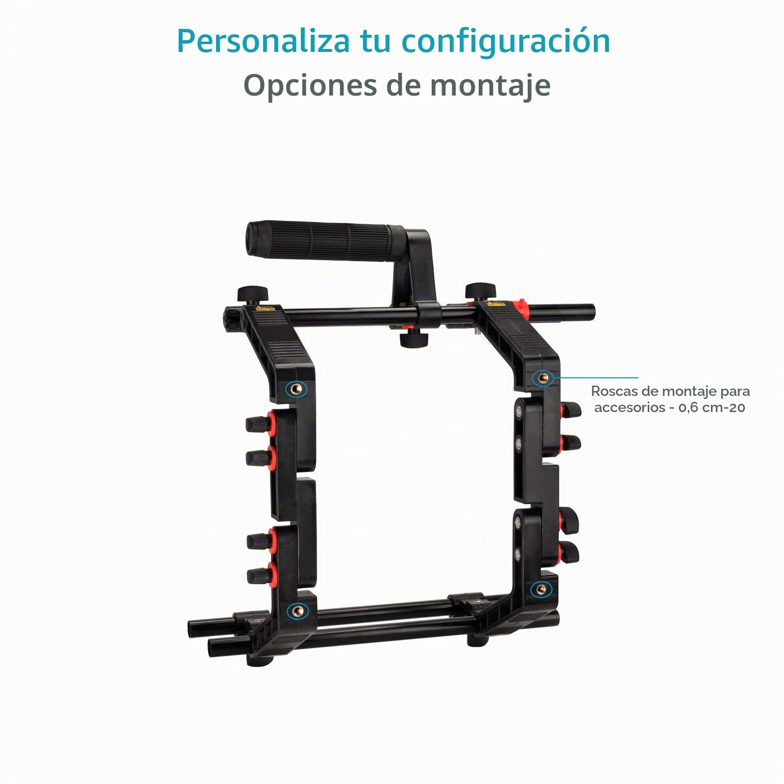 Kit de Hombro FILMCITY FC-02 con Matte Box y Jaula para DSLR | Soportes de jaula convertibles de 9-6", empuñaduras ajustables, 2 portafiltros giratorios 4x4" y lentes de 95 mm.