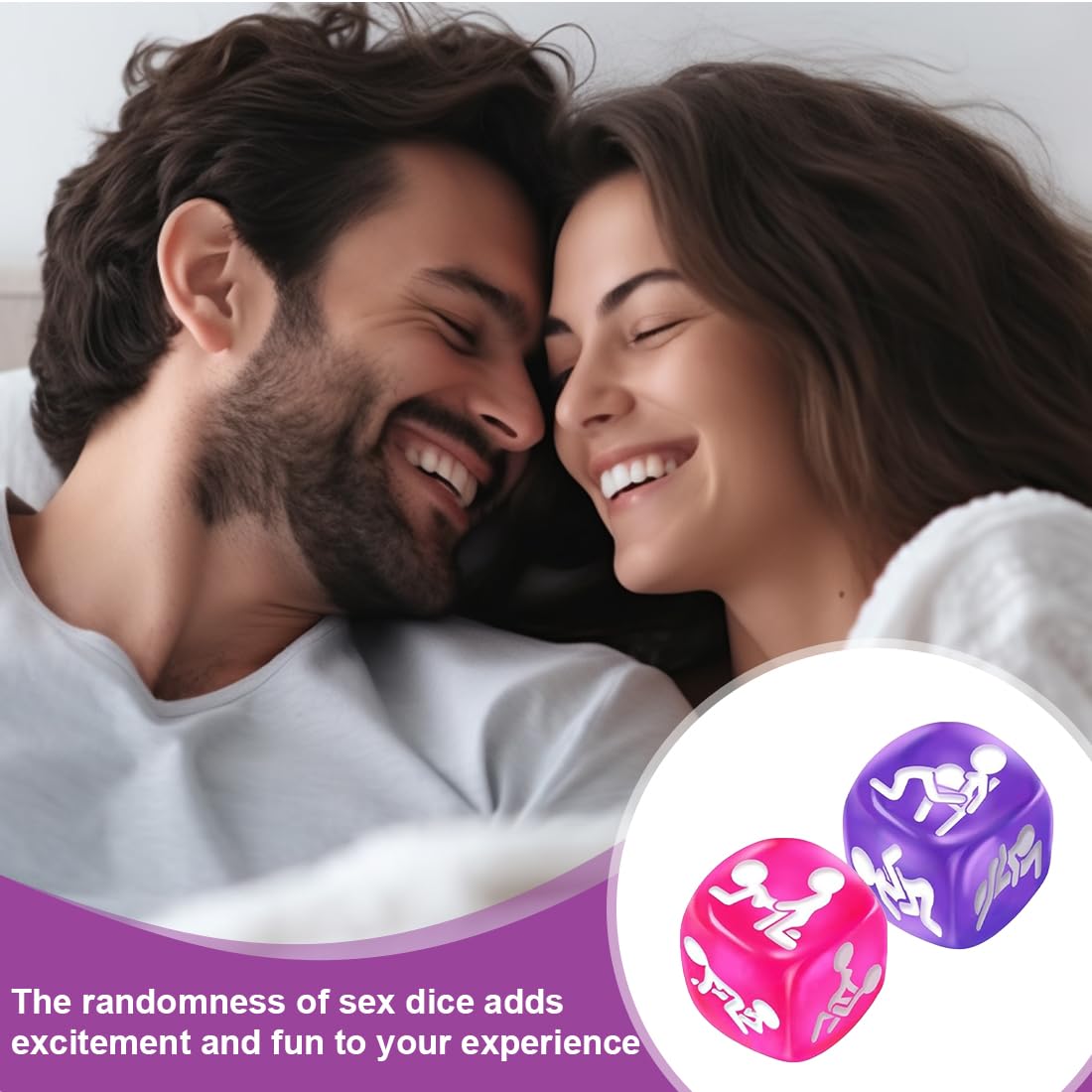 2 Pezzi Dado Sessuali Set, Giochi Erotici, Giochi Sessuali Hot per Coppia, Cubi Erotici Viola Orale E Rosa Sesso, 1.8Cm, Gioco Per Coppie Adulti Camera Da Letto