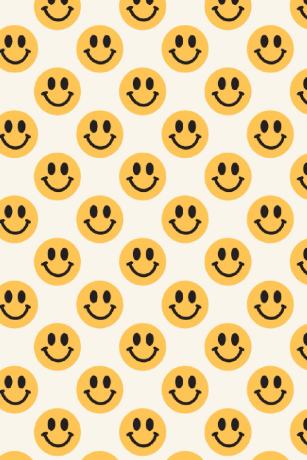 Yellow Smiley Face Pattern Notebook: Happy Face Journal, Retro Smiley Aesthetic Notepad For Teens Or Kids, Cute Smile Emoji Lined Note Book