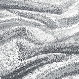 YPDY 1 Yard Silver Sequin Fabric,48 Inch Width by The Yard,Sparkly Glitter Material for Xmas Decor Tablecloths Wedding Decor and DIY Sewing Projects