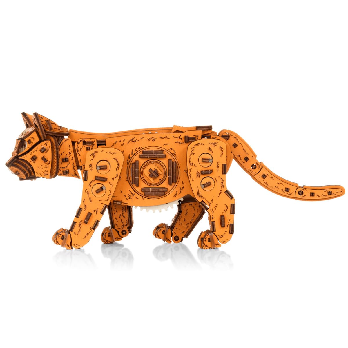 Drewniane puzzle 3D dla dorosłych, mechaniczne kot, 3D, zestaw do montażu, 236 szt., drewniane puzzle dla zwierząt domowych, do samodzielnego wykonania, modelarstwo, rzemiosło, zestaw do