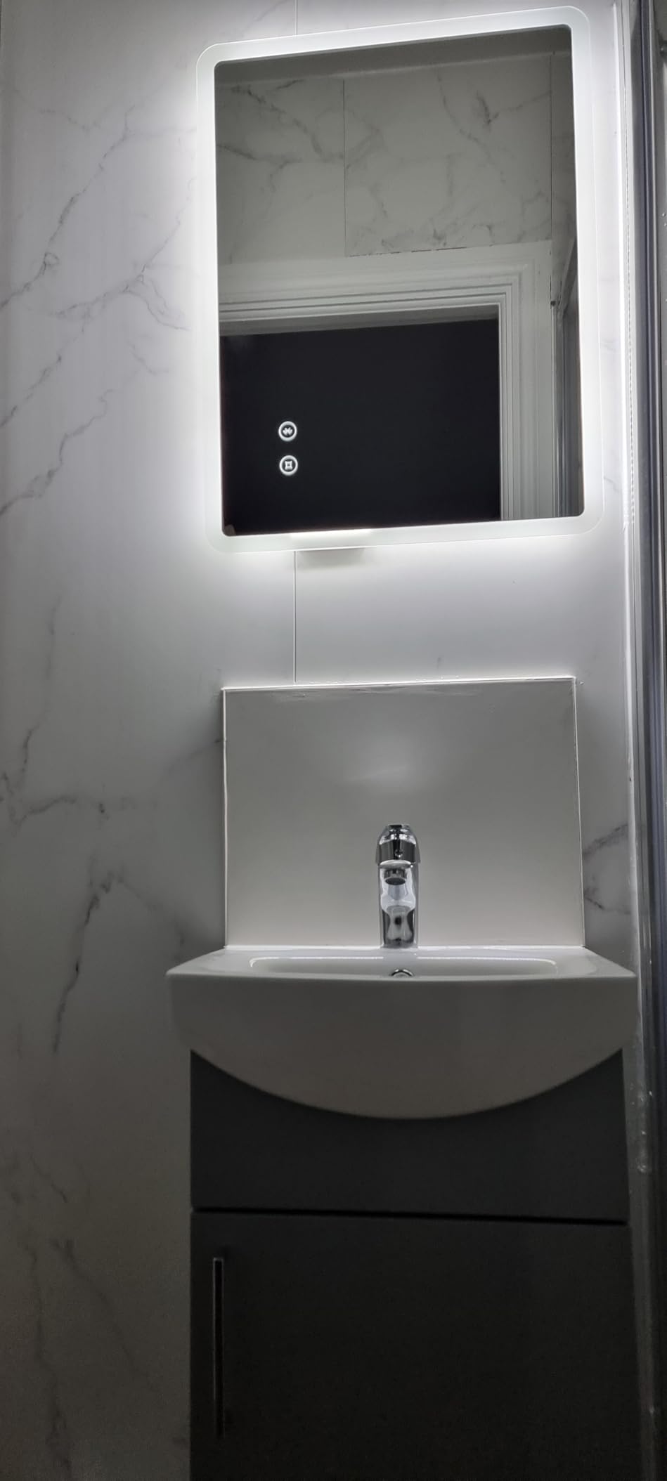 EMKE 450 X 600 mm Backlit Illuminated Bathroom Mirror, Wall Mounted ...