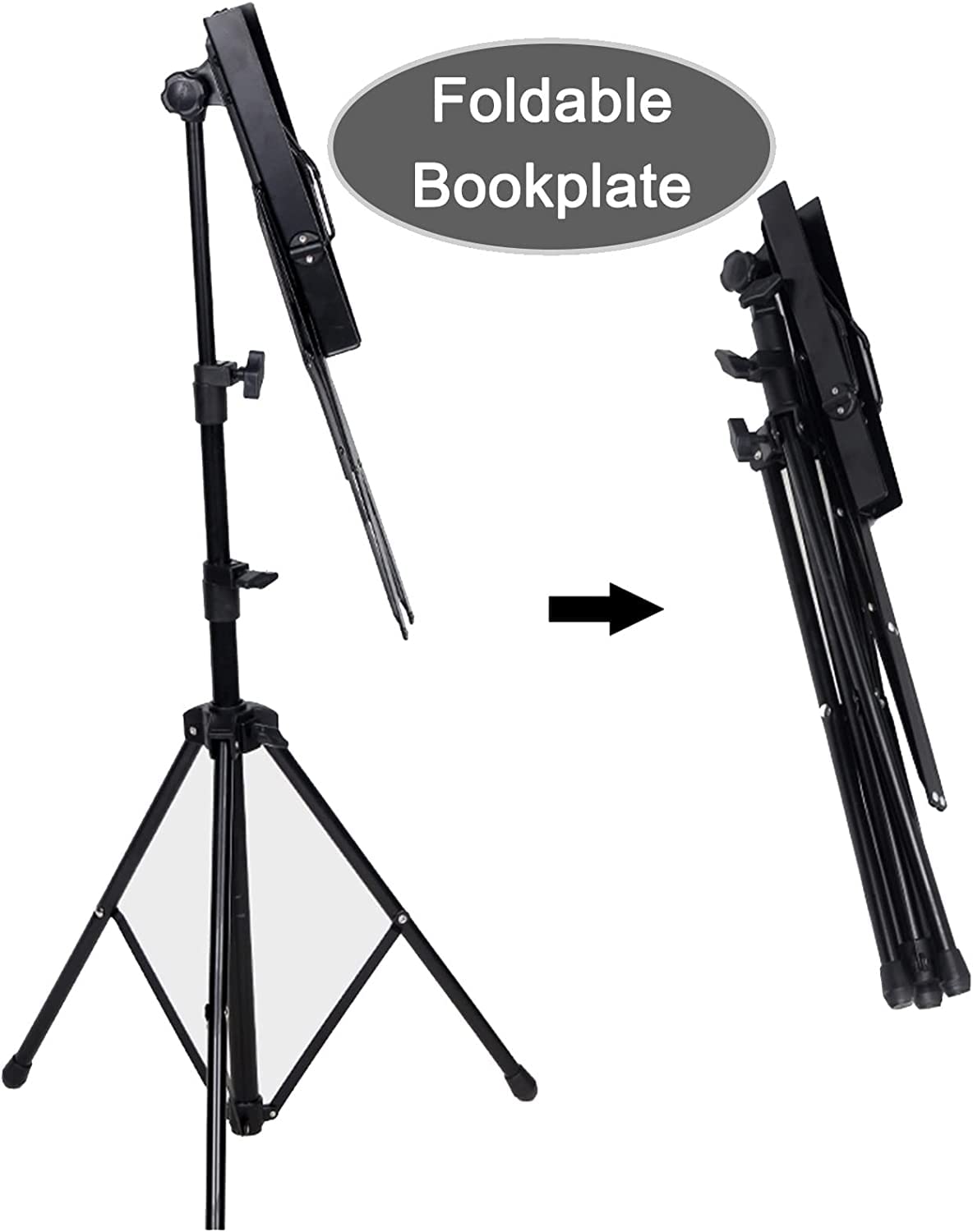 Atriles De Música Portátiles De Altura Ajustable, Atriles De Metal Plegables para Partituras con Bolso para Conciertos, Estanterías Escolares,