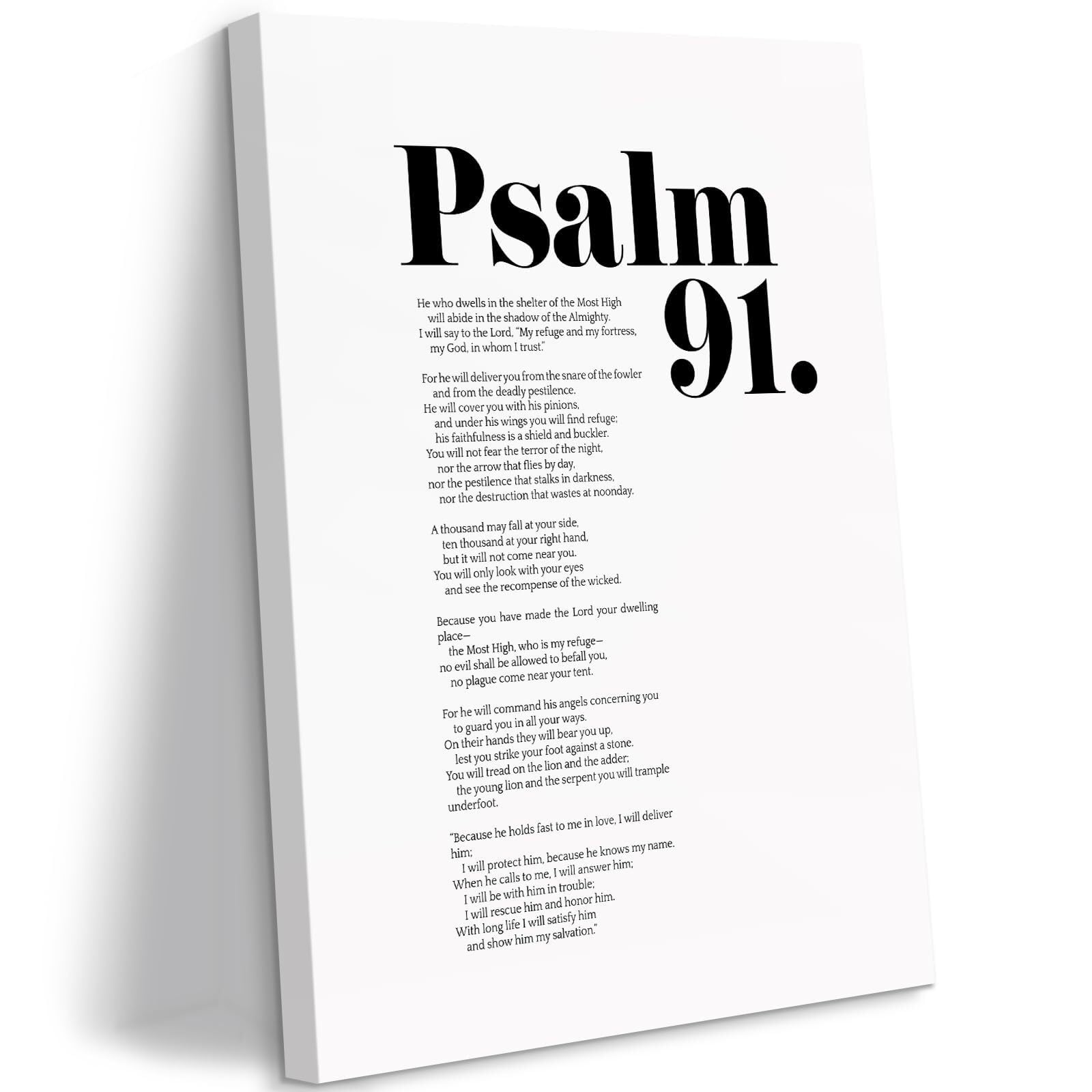 SSOPTMCB Modern Psalm 91 Wall-Art - Bible Verse Scripture Print Christian Home Decor for Wall(Unframed,08x12inch(20x30cm))
