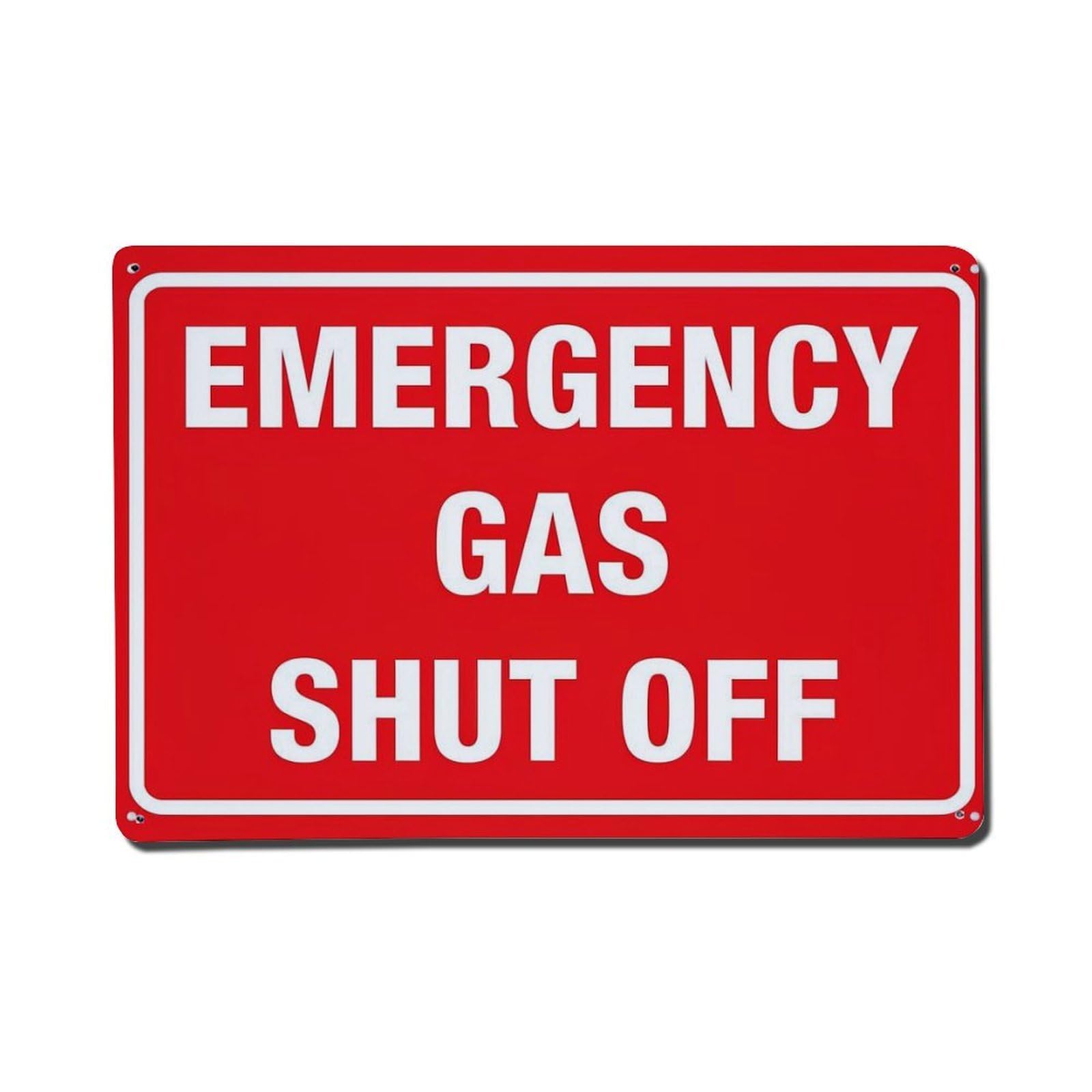 Jdfenggu Vintage Emergency Gas Shut Off Sign Retro Metal Tin Sign, Metal Poster For Bar, Home, Man Cave, Kitchen, Laundry Room Art Decor 8X12 Inch