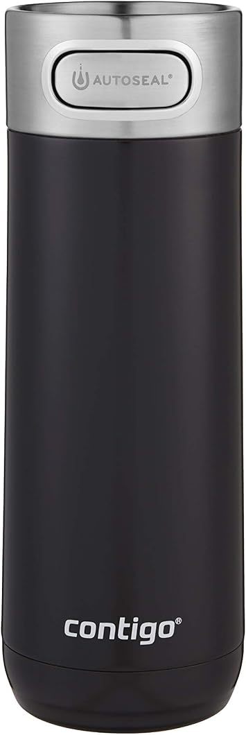 Contigo Luxe Autoseal Travel Mug, Stainless Steel Thermal Mug, Vacuum Flask, Leakproof Tumbler, dishwasher safe, Coffee Mug with BPA Free Easy-Clean Lid, Licorice