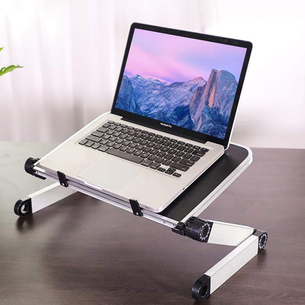 Escritorio plegable de altura ajustable para laptop para oficina en casa, convertidor ergonómico de mesa de computadora con marco elevador, negro, 16 x 10 pulgadas
