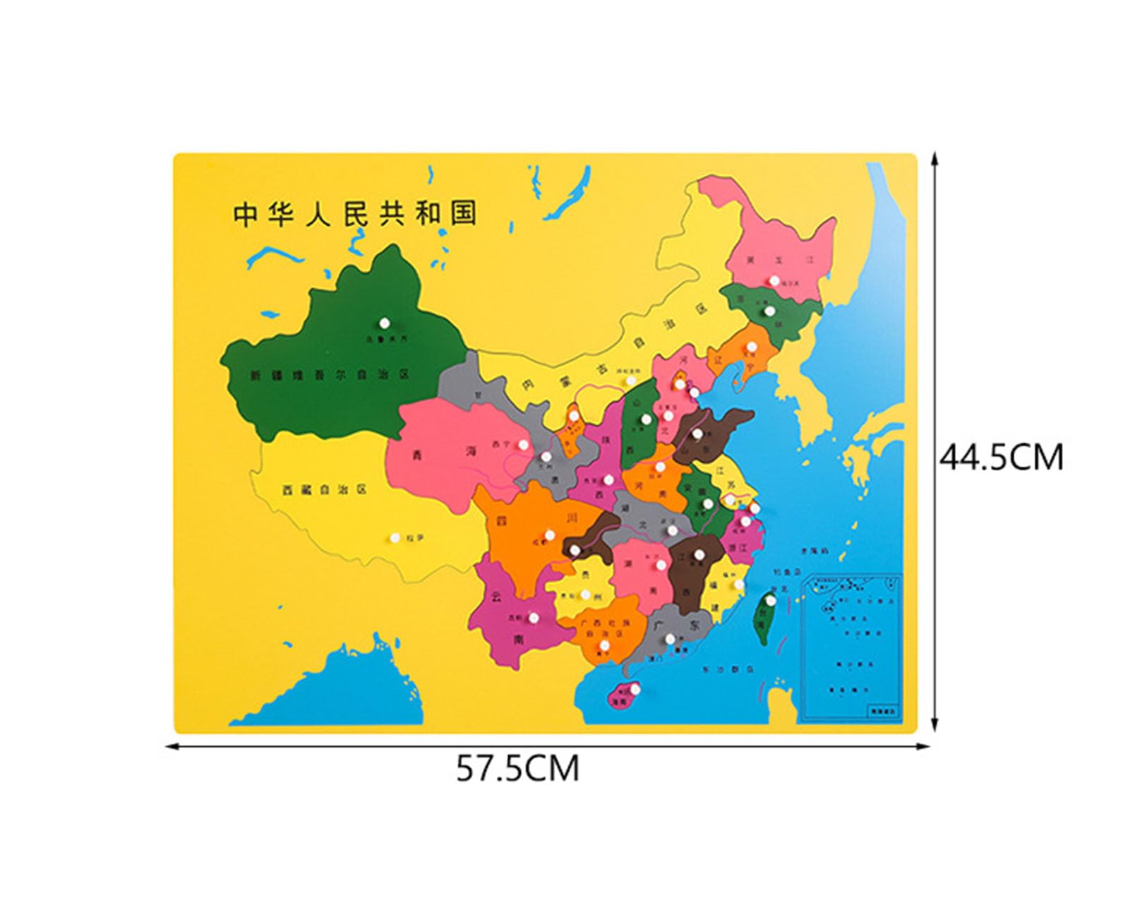 Rompecabezas Montessori de Mapas, Rompecabezas de Madera de China y del Mundo para Niños, Juguete Educativo de Geografía,China
