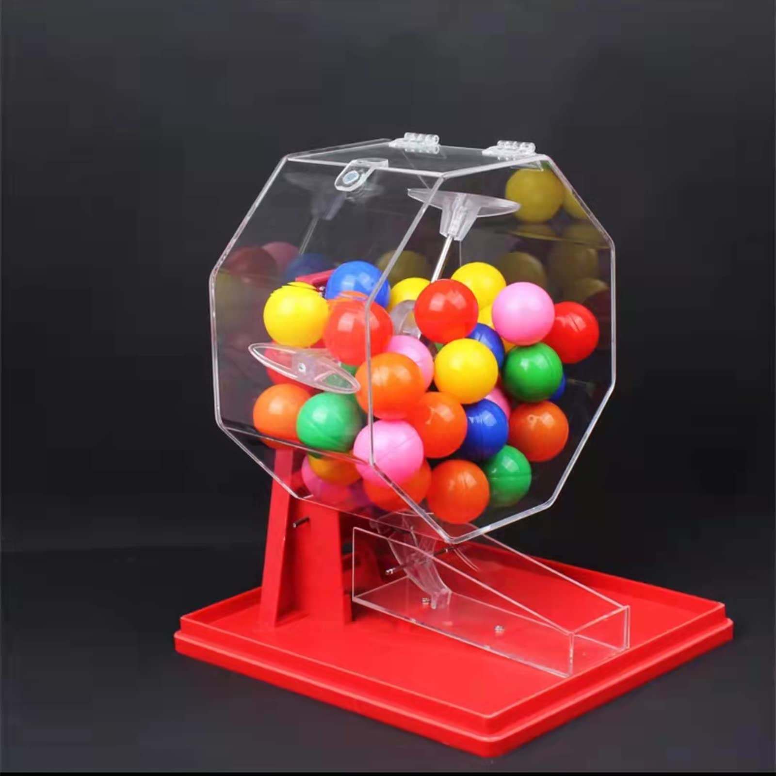 Professional Bingo Game Set, Manual Lottery Shaker Selector, Including Acrylic Bingo Cage, 1.6-Inch Ping Pong Style Bingo Balls-50 Pcs, for Large Groups, Parties