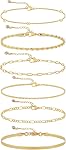Gold Bracelets for Women Dainty 14k Gold Plated Cross Bracelet Beaded Bracelets Box Chain Bracelets Herringbone Gold Chain Bracelet Trendy Handmade Jewelry Gift