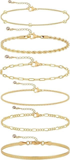 Gold Bracelets for Women Dainty 14k Gold Plated Cross Bracelet Beaded Bracelets Box Chain Bracelets Herringbone Gold Chain Bracelet Trendy Handmade Jewelry Gift