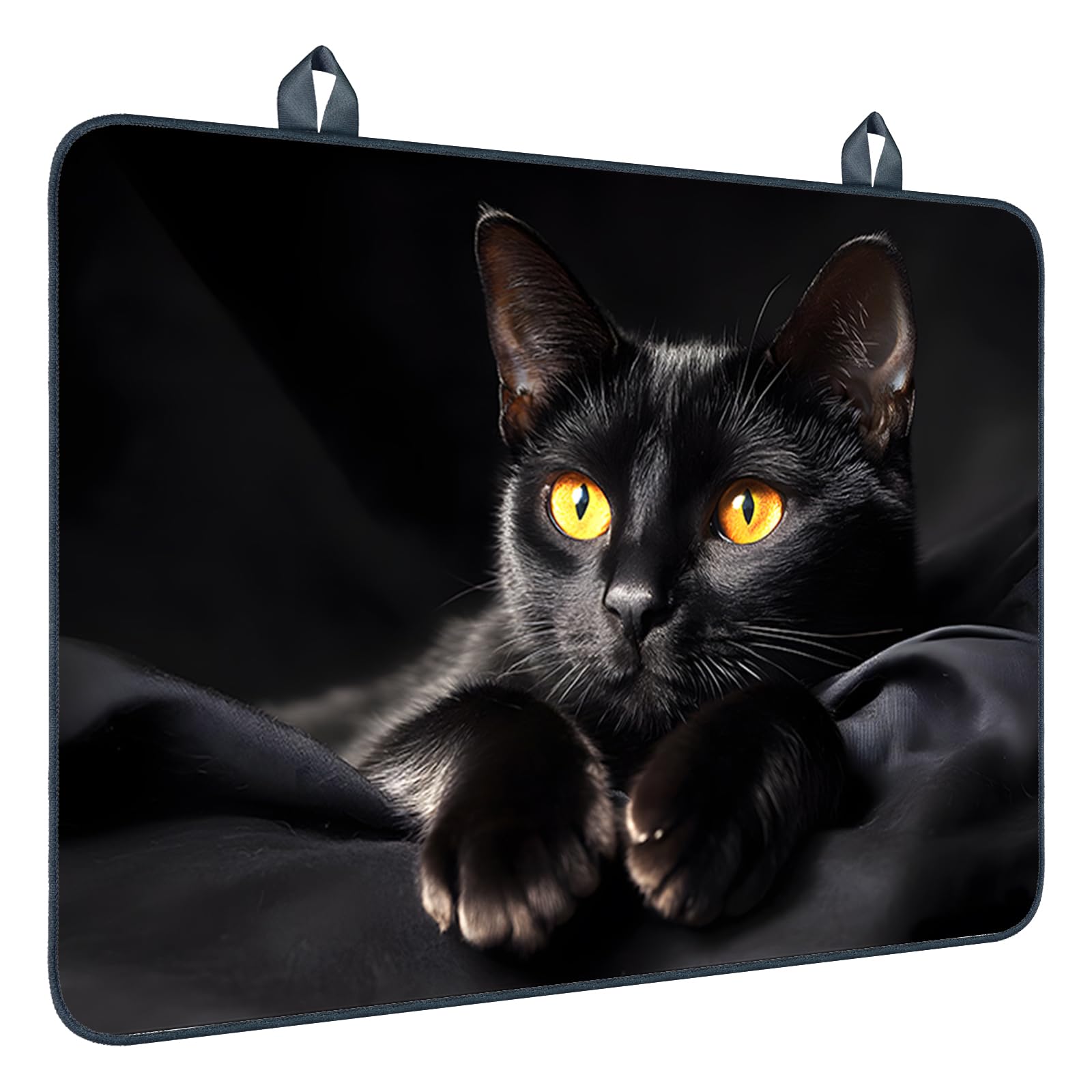 Nuxovilar Black Cat Stove Cover Diatom Mud 20.47x28.34 In