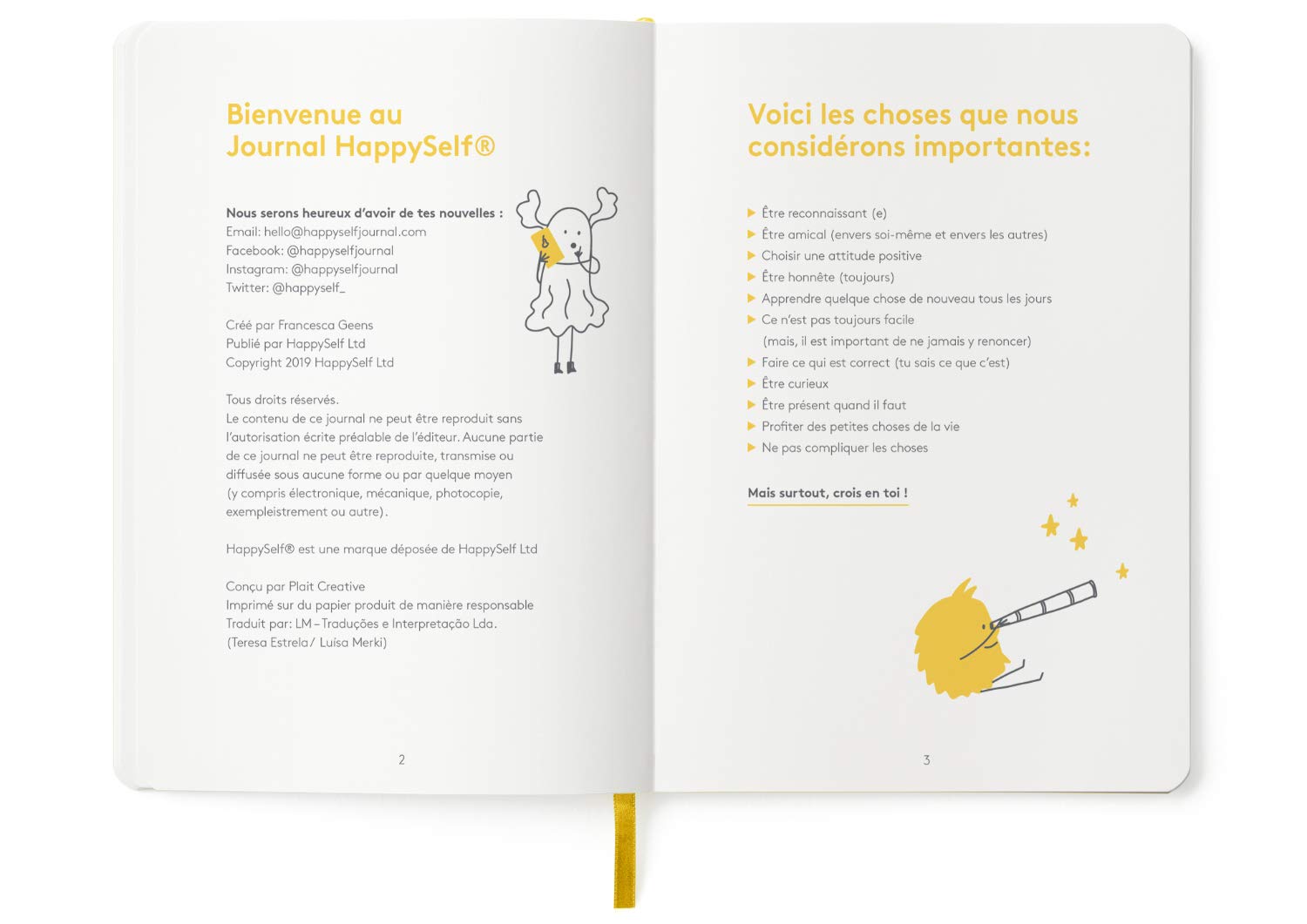 HappySelf Journal Quotidien 6-12 Ans Édition Française Enfants Jaune