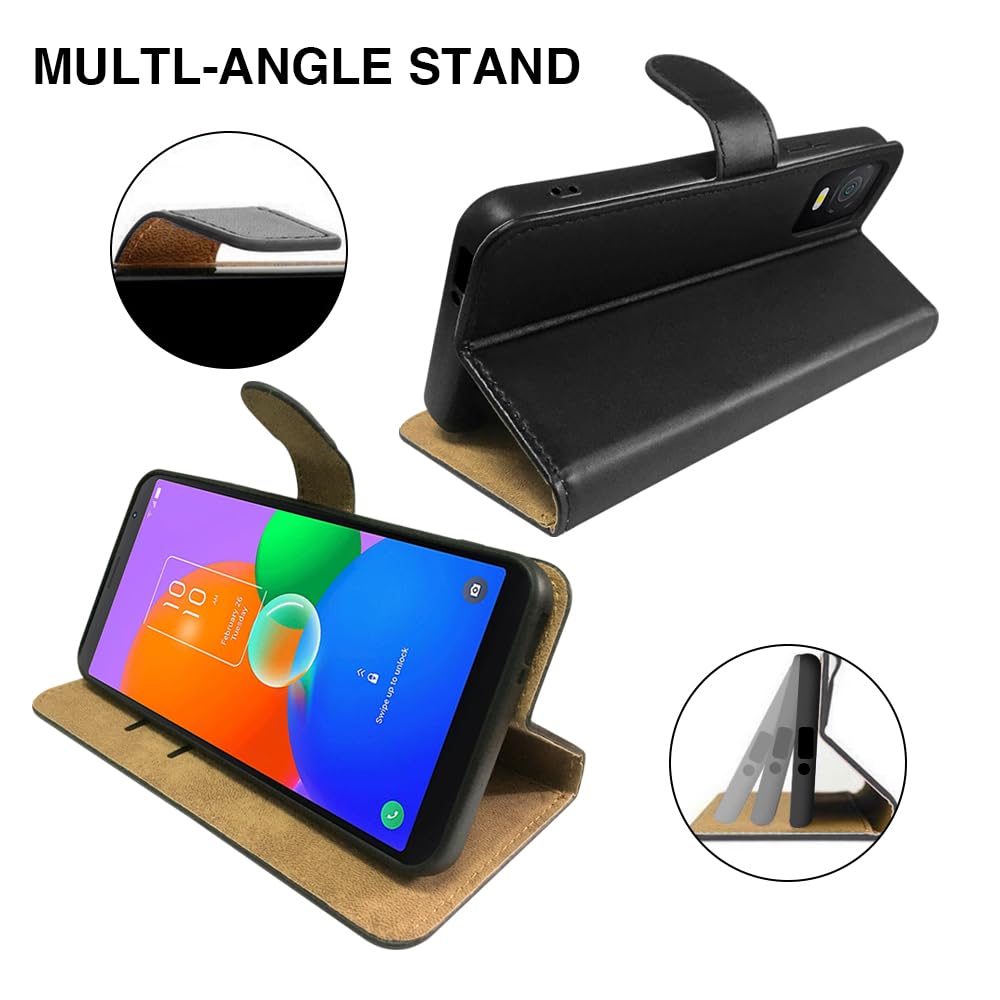 Cover Pelle Sintetica Custodia A Libro Per TCL 10 PRO - Con Supporto