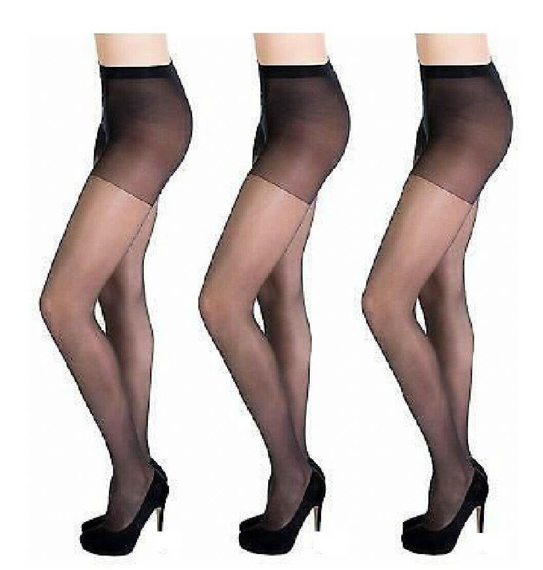 Mytoptrendz Women's Black Mytoptrendz® 15 Denier Sheer Tights 3 Pair Pack ( -One Size)