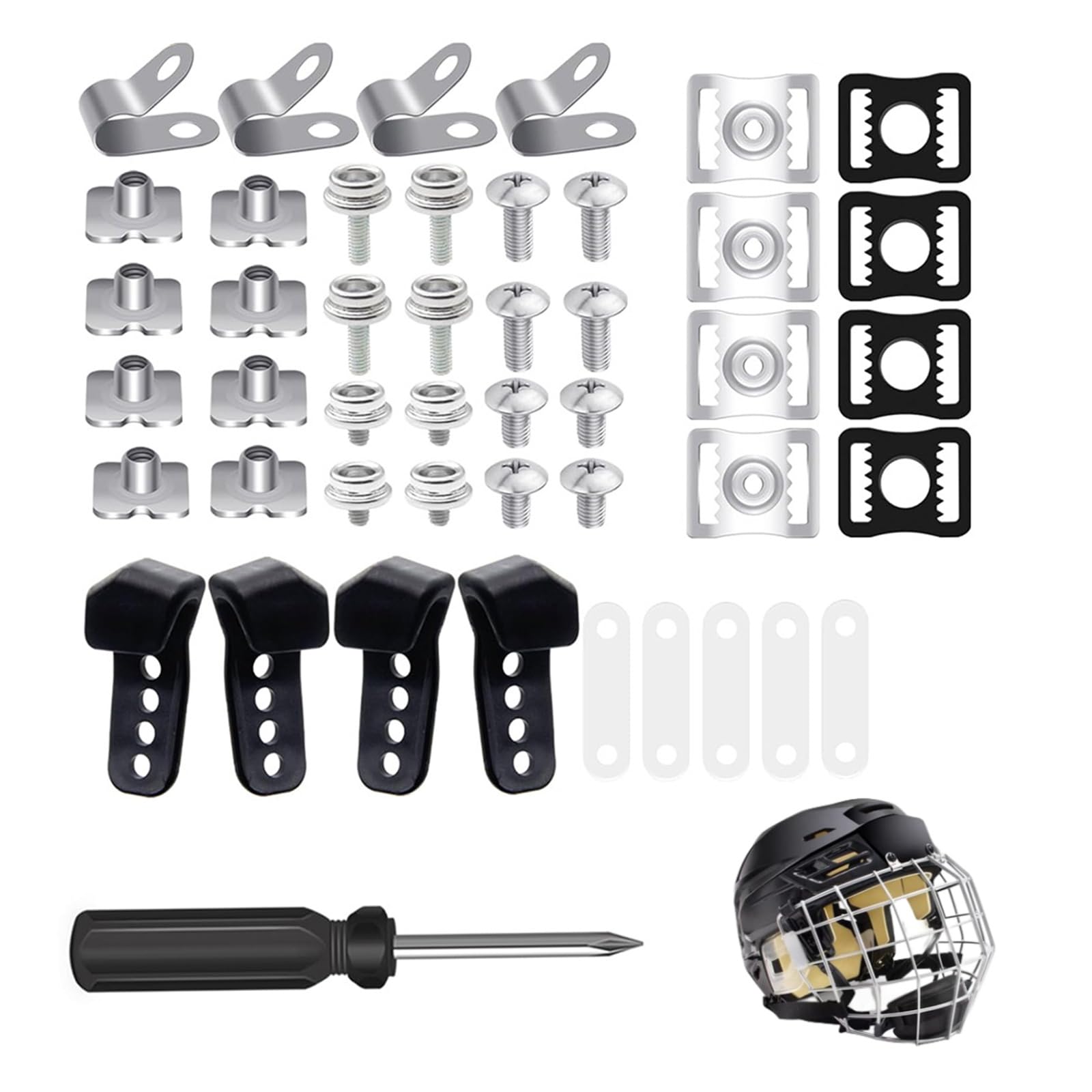 60 piezas de kits de reparación de cascos de fútbol, kits de hardware de casco de fútbol, piezas de repuesto para casco de hockey, béisbol, deportes