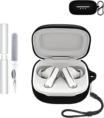 silicone protective case for earfun air pro 4 earbuds - durable and eco-friendly toergy earphone cover with precise holes and charging compatibility - shock-proof, comfortable touch,black