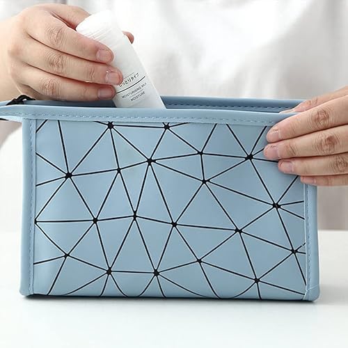 Miniatura 4 de Juego de bolsas de maquillaje, bolsa organizadora de maquillaje transparente de doble capa con 2 bolsas grandes para cosméticos, paquete de 3 bolsas