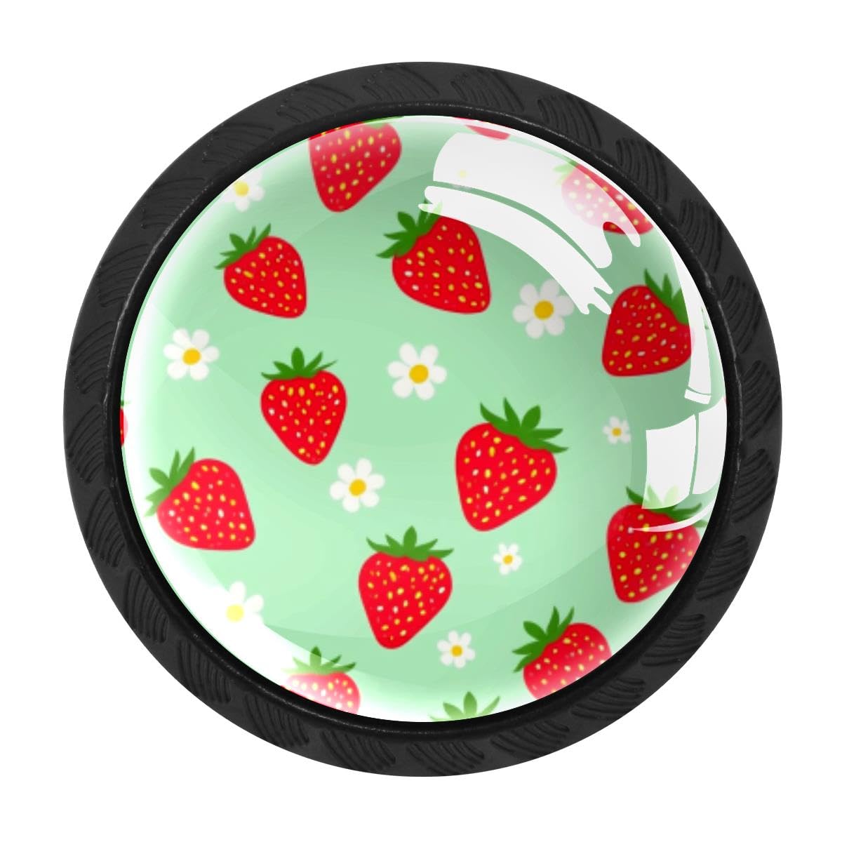 Heoeh Multi 11 4 Pcs Kitchen Cabinet Knobs, Strawberry Daisy Drawer Knobs Dresser Handles