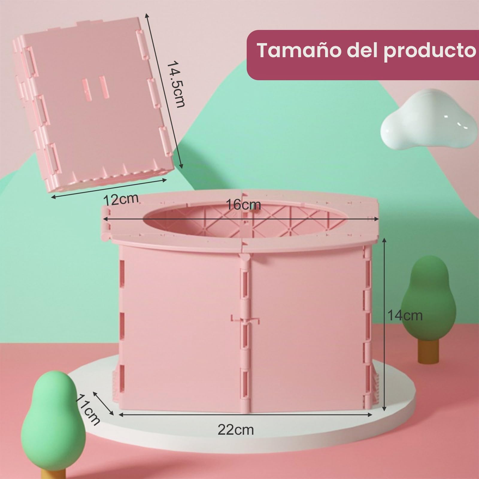 Inodoro Plegable para Niños,Orinal Portatil Niños Plegable,Orinal Portatil Niños,Asiento de Inodoro para Niños,Orinal Portatil Niños Plegable Viaje,Vater Para Niños,Plegable Potty Training,rosa
