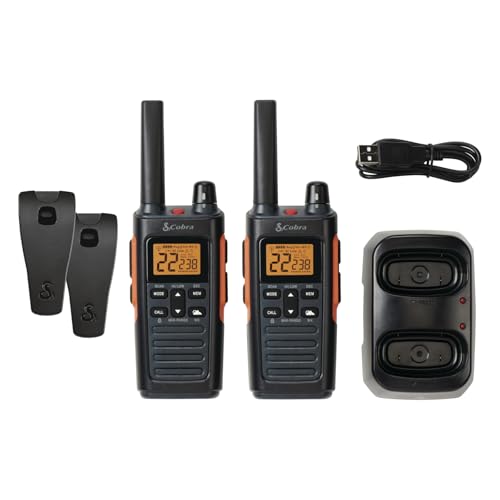 Cobra RX680 Walkie Talkies (2-Pack) - Rugged & Splashproof Two Way Radios Long Range, IP54 Water...