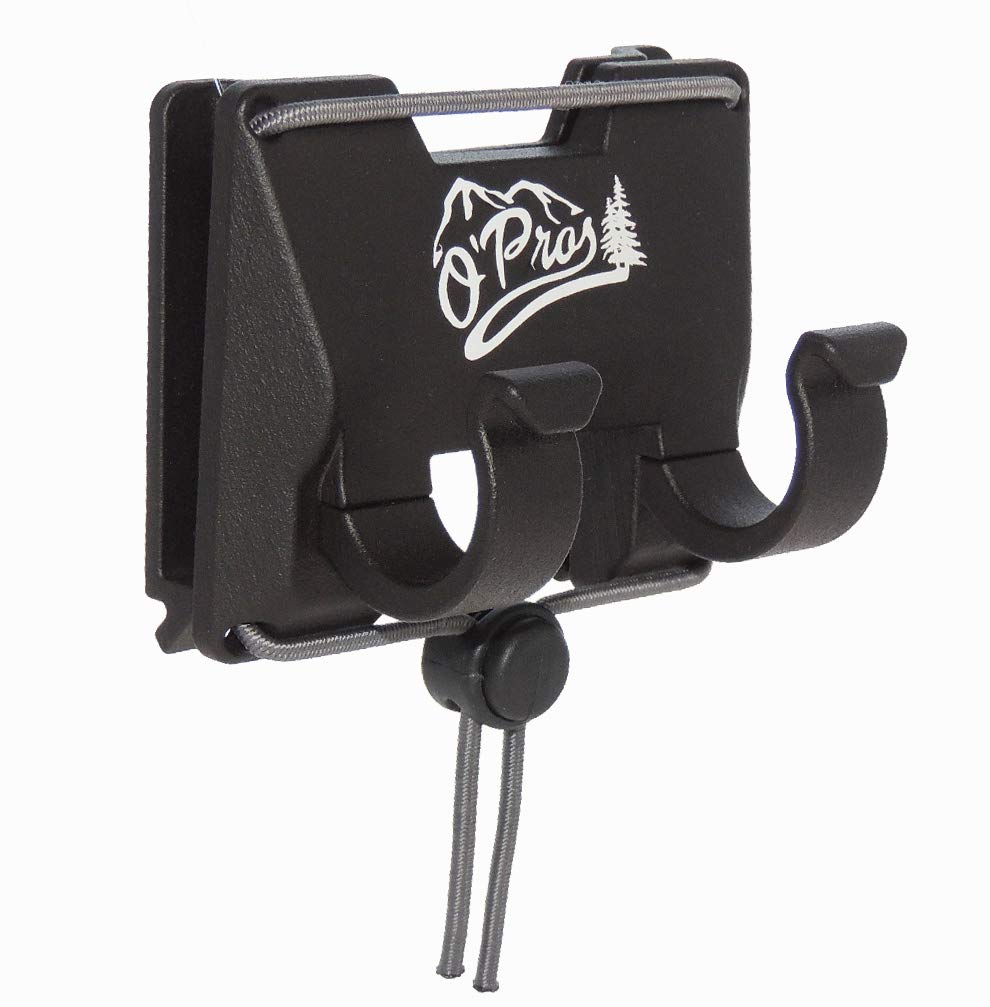 OPros 3rd Hand Belt Clip Rod Holder for Fly Fishing and Spinning Rods (Mossy Oak Original Bottomlands Camo) (Mossy Oak Elements Agua Camo) (Black) (Black)