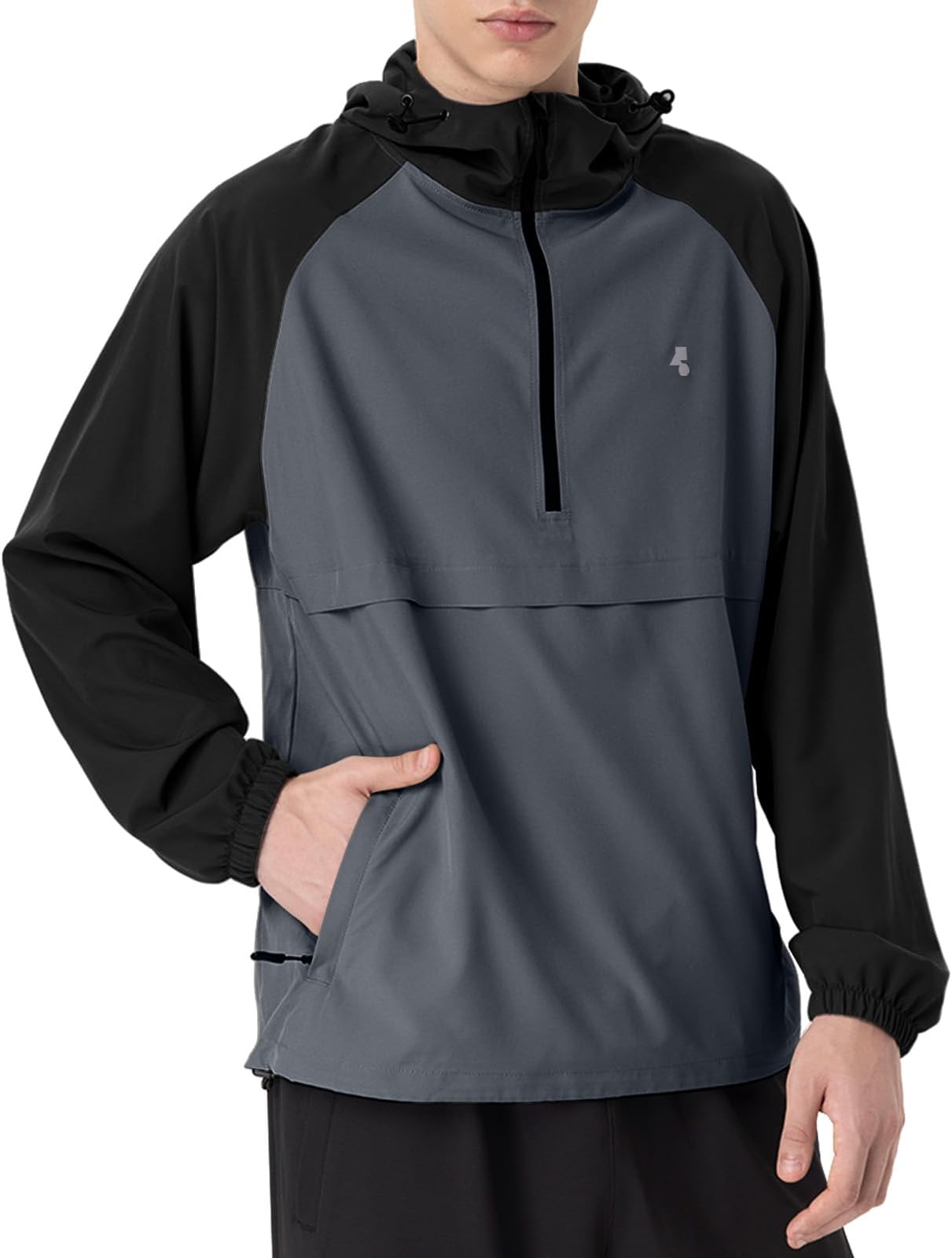 MAISON MISFITS 15Mens Summer Jacket Lightweight Sun Protection Windbreaker Fishing Hoodie UPF 50+ 1/2 Z ip Pullover UPF=194