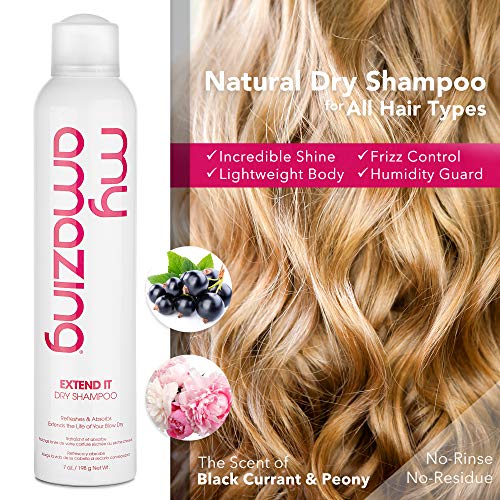 My Amazing Extend It Dry Shampoo For Women And Men To Refresh Hair, 7 Oz. - Professional, Natural Dry Shampoos To Add Volume And Shine With Black Currant And Peony Fragrance - Premium No-Rinse Shampoo #TOP2