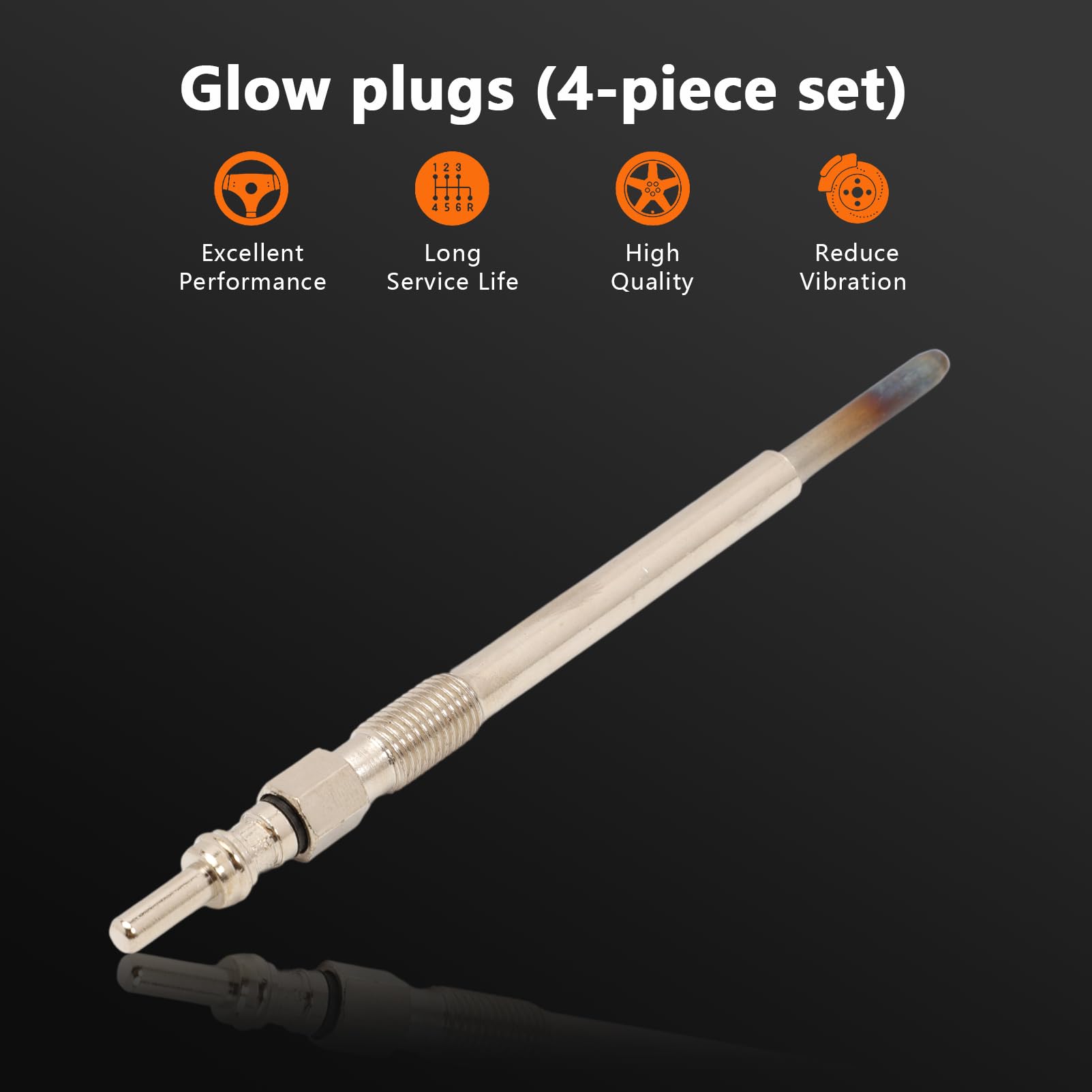 4 bujías incandescentes compatibles con Berlingo C1 C2 C3 C4 C4 107 206 207 307 308 Partner C30 S40 V50 V70, bujías incandescentes para motor PSA 1.4l Hdi y 1.6l Hdi