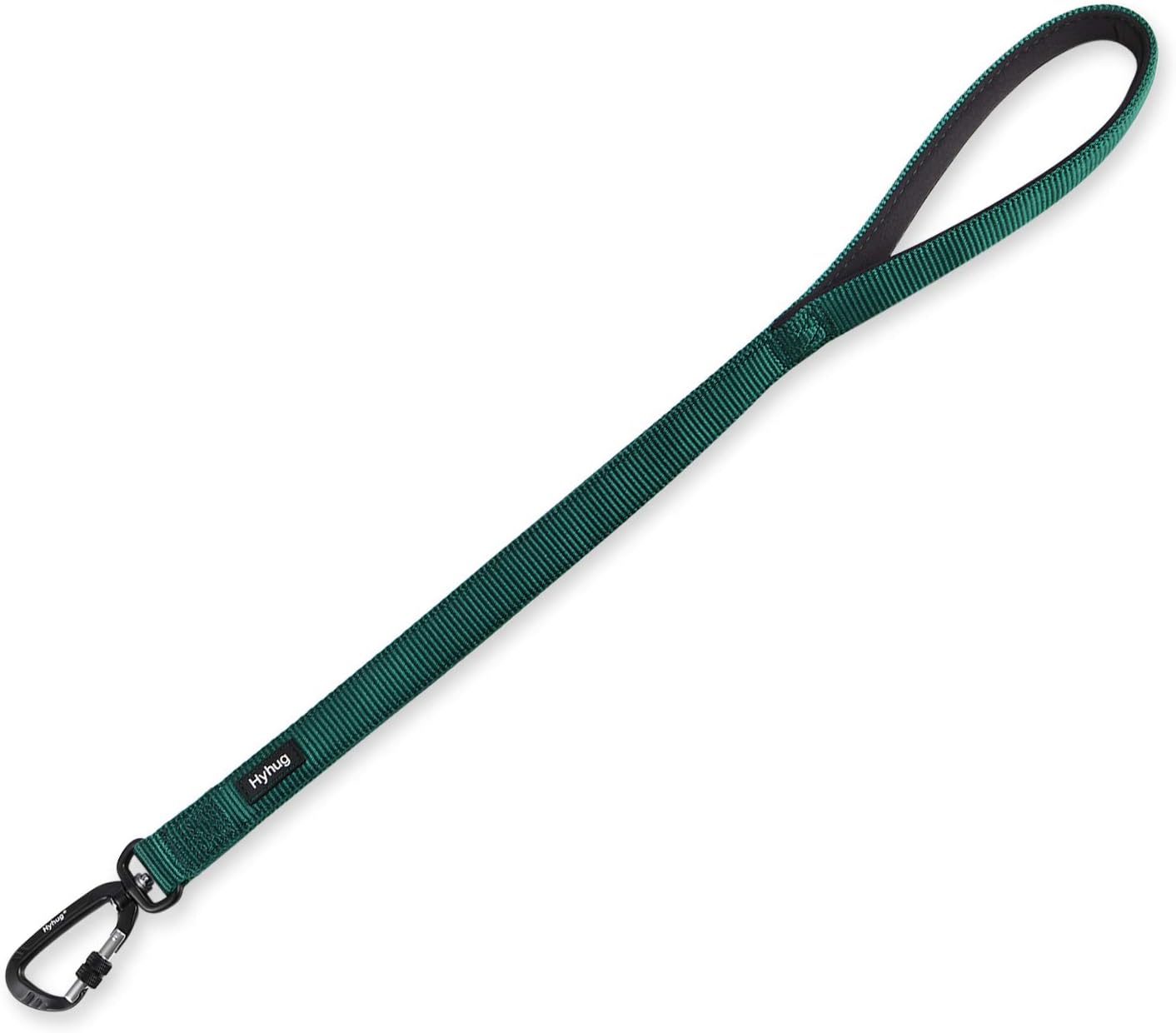 Correa Corta Resistente de 61 cm de Longitud con asa cómoda y Correa de Aluminio de aviación Ligera para Perros Grandes y medianos. (Verde Oscuro)