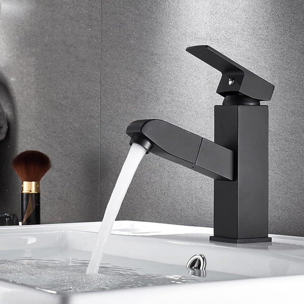 Robinet de salle de bain mitigeur à tirette cuivre chaud et froid